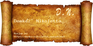 Demkó Nikoletta névjegykártya