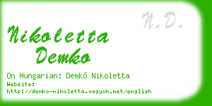 nikoletta demko business card