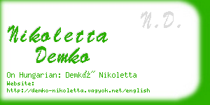 nikoletta demko business card